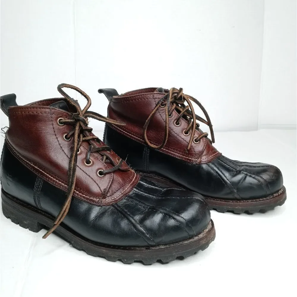 Frye Warren Duckboot Boots in black and brown Size 8.